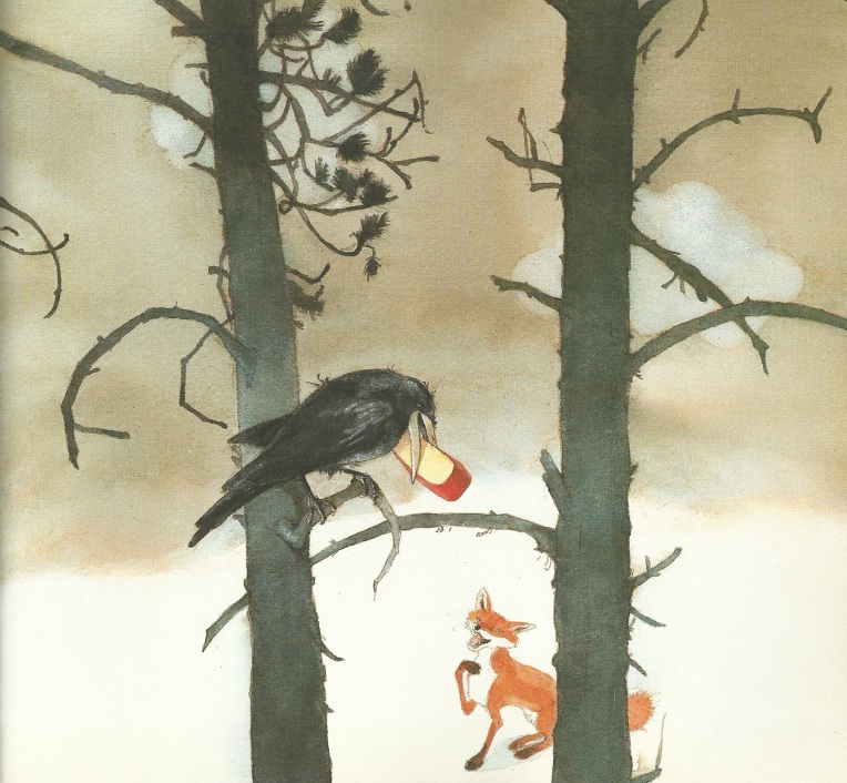 Lisbeth Zwerger - La volpe e il corvo, Esopo - favole